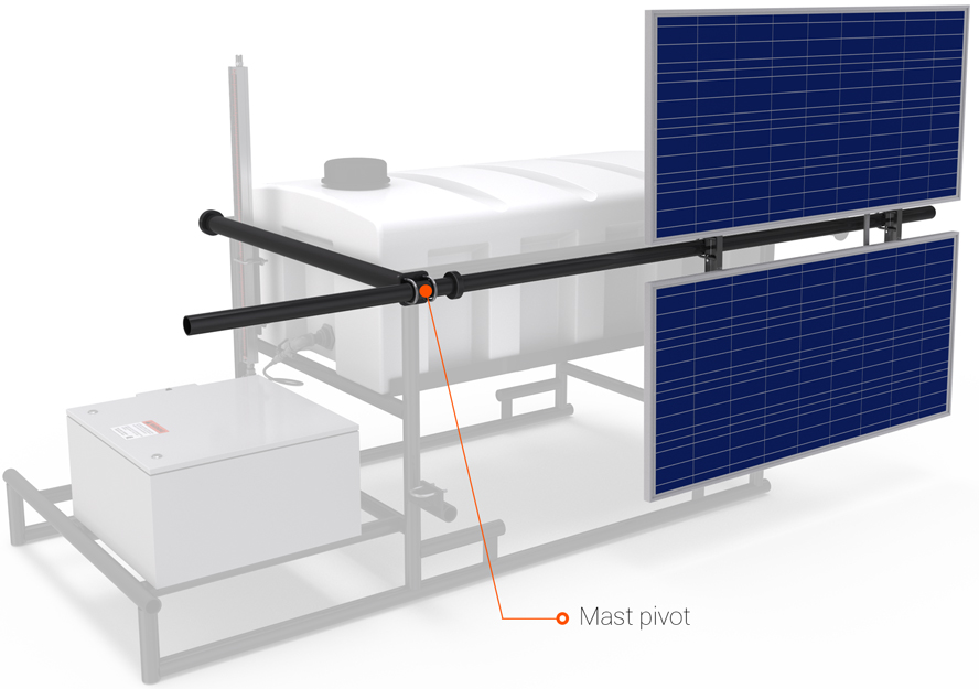 100 Gallon Skid Solar Array Pivot - LM 100 Pivot