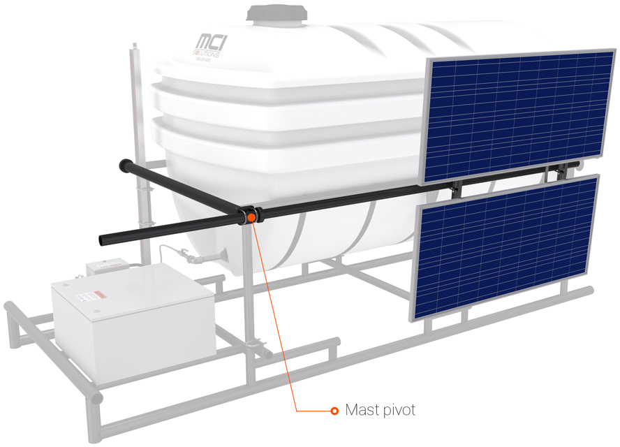 500 Gallon Skid Solar Array Pivot - LM 500 Pivot