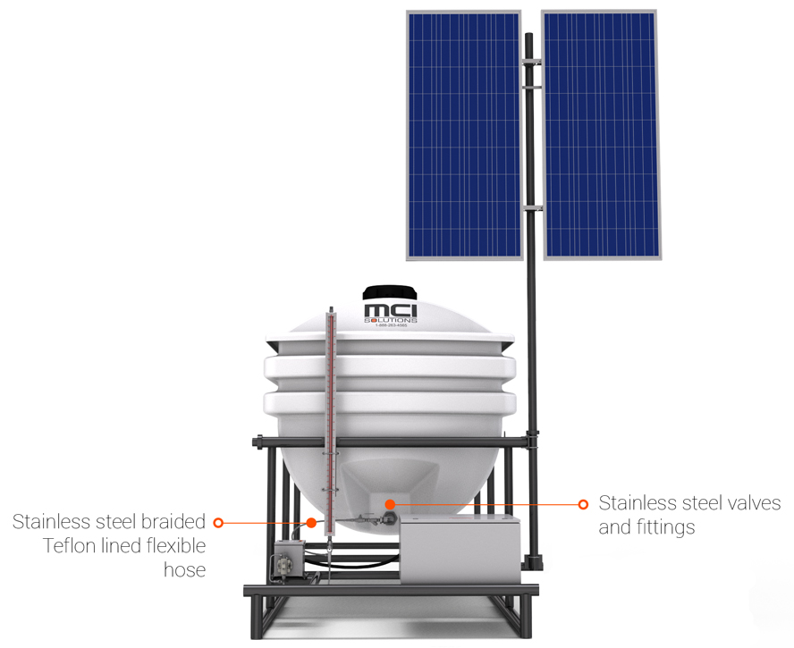 500 Gallon Solar Powered Skid Package - SP-B5-LM-1
